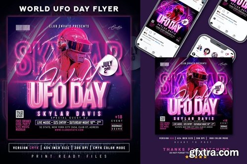World UFO Day Party Flyer E6DG5BJ