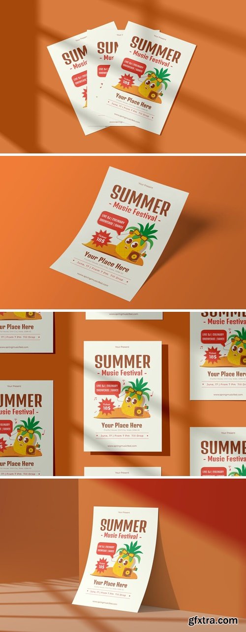 Funny Pineapple Summer Music Fest Flyer 019 55LKWHV