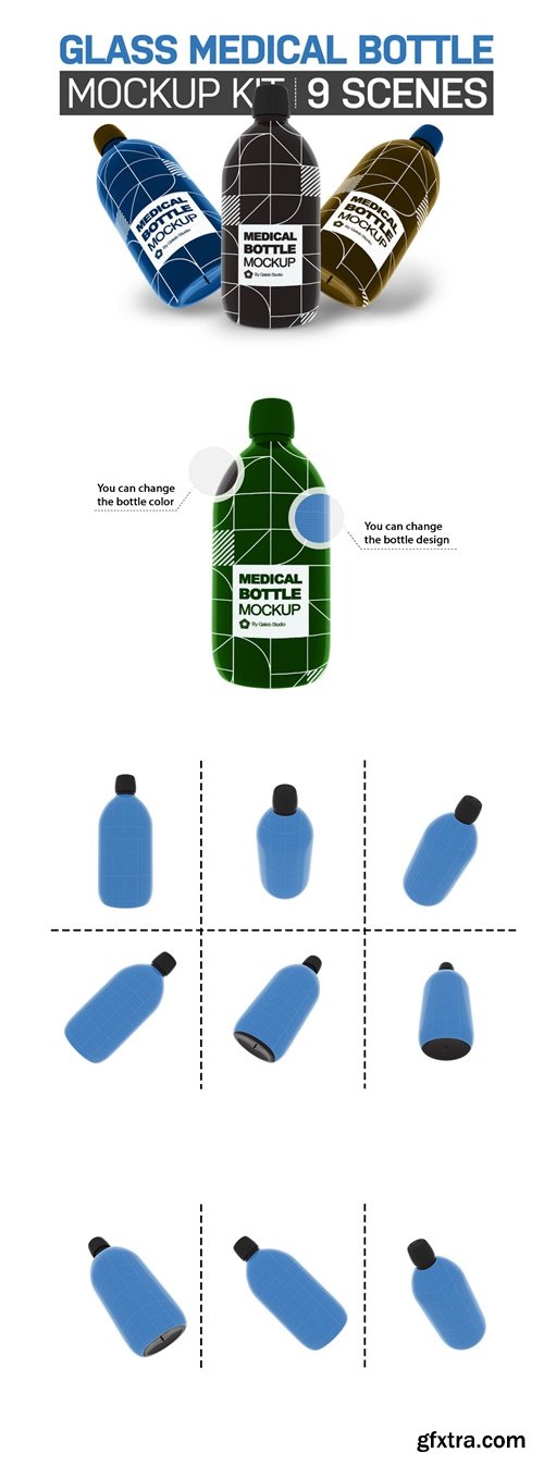 Glass Medical Bottle Mockup Template