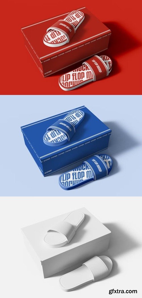 Slippers with Box Mockup