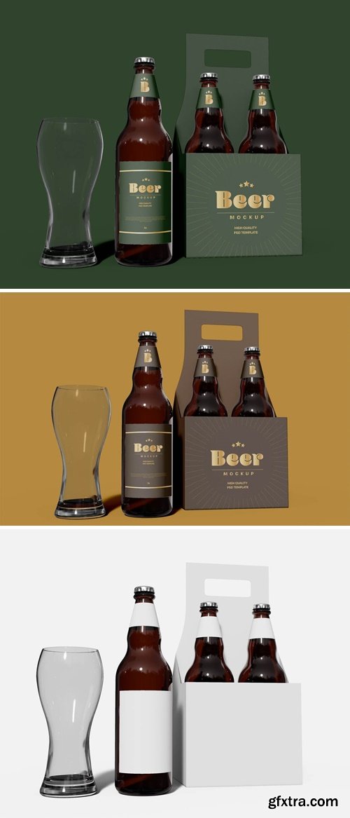 Beer Bottles & Packaging Mockup W63LPM6