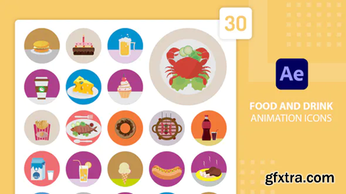Videohive Food and Drink Animation Icons | After Effects 38614867