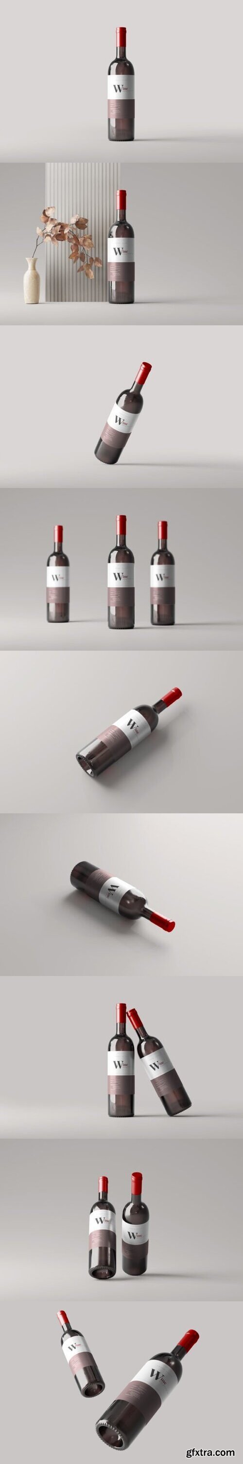 Black Wine Bottle Mockup