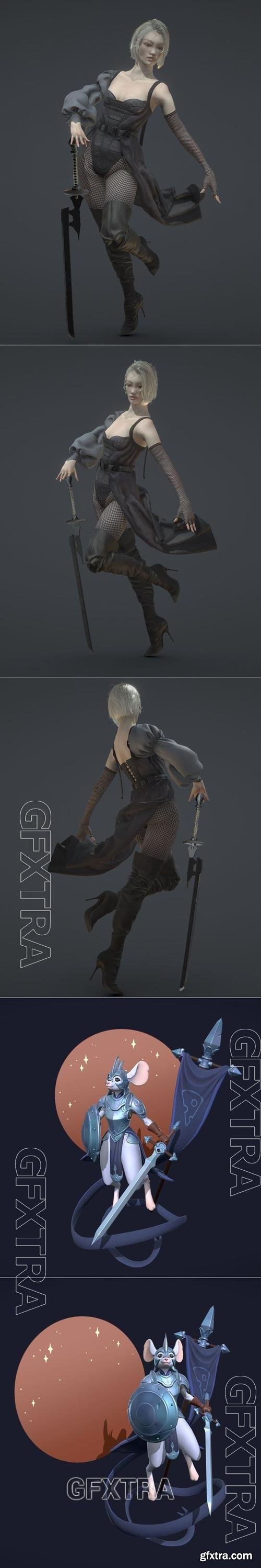 NieR Automata inspired character and Piper 3D