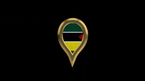 Videohive - Mozambique 3D Rotating Location Gold Pin Icon - 38480004