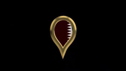 Videohive - Qatar 3D Rotating Location Gold Pin Icon - 38480433