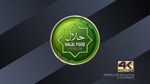Videohive - Halal Premium Rotating Sign 4K Looping Design Element - 38487887