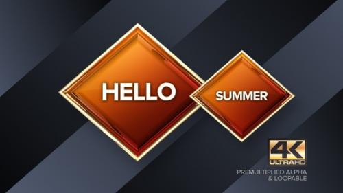 Videohive - Hello Summer Rotating Sign 4K Looping Design Element - 38487889