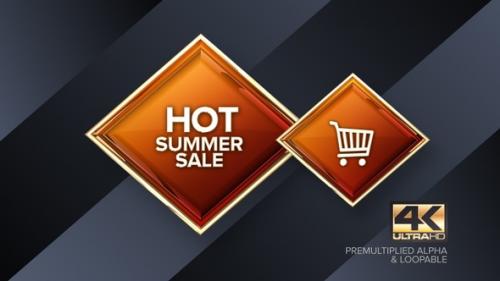 Videohive - Hot Summer Sale Rotating Sign 4K Looping Design Element - 38487893