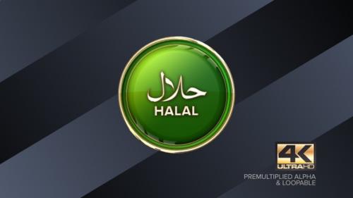 Videohive - Halal Rotating Sign 4K Looping Design Element - 38487896