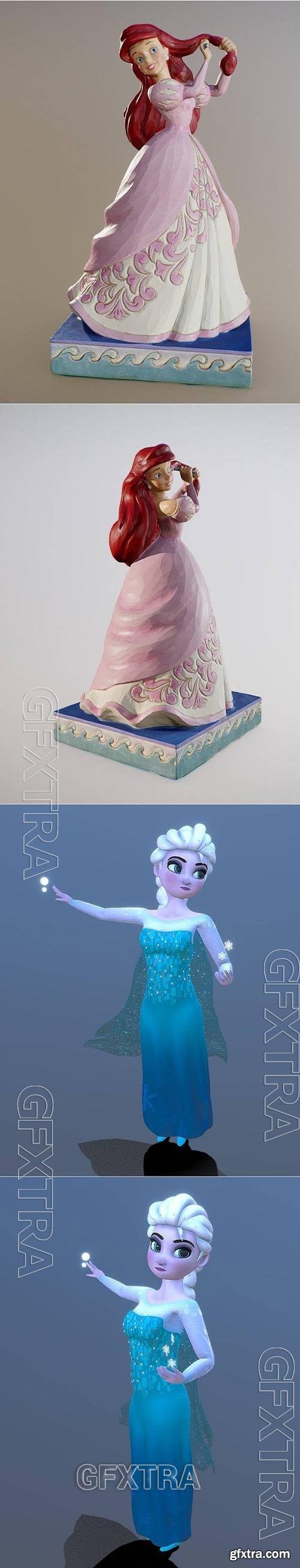 Princess Passion Ariel and Disney Frozen-Queen Elsa and Frozen Elsa 3D