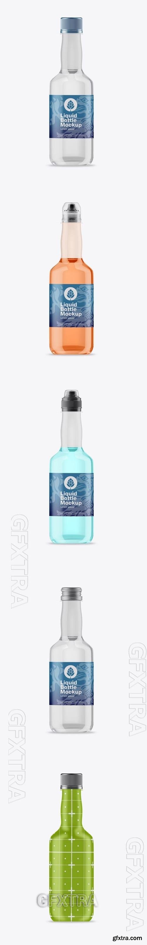 Liquid Bottle with 5 Caps Mockup 79GR3ZV