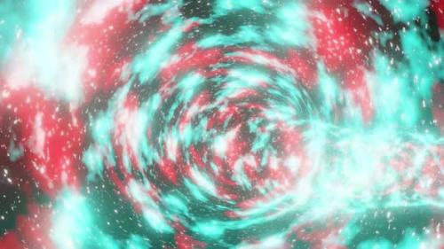 Videohive - Red And Light Blue Sci Fi Tunnel In Universe Vj Loop Background 4K - 38781595