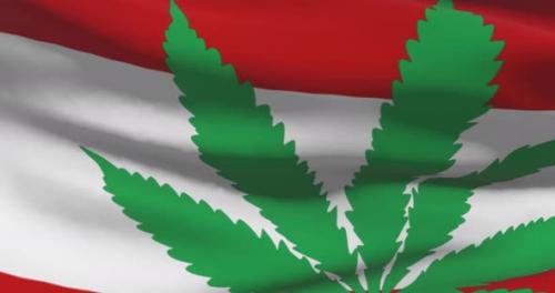 Videohive - Austria flag with cannabis leaf - 38781864