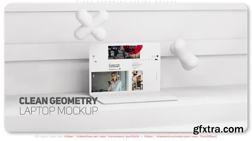 Videohive Clean Geometry Laptop Mockup 38780504