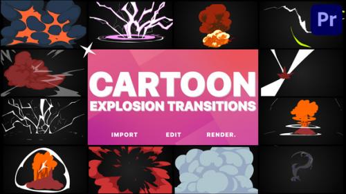 Videohive - Cartoon Explosions Transitions | Premiere Pro MOGRT - 38745115