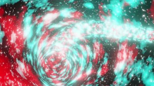 Videohive - Red And Light Blue Sci Fi Tunnel In Universe Vj Loop Background HD - 38781596