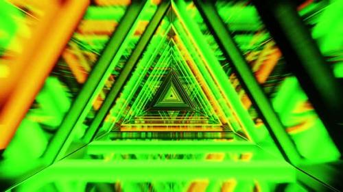 Videohive - Green Toxic Triangle Vj Loop Tuunel Background HD - 38781605