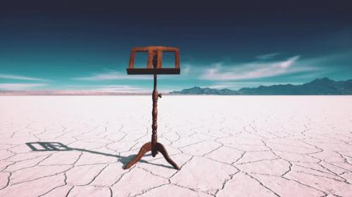 Videohive - an Old Music Stand is on White Salt Desert - 38781806