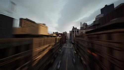 Videohive - Aerial Hyperlapse View Above Traffic of Big City - 38782116