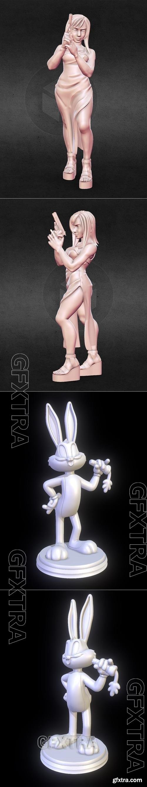 Aya Brea Parasite Eve and Bugs Bunny Looney Tunes 3D