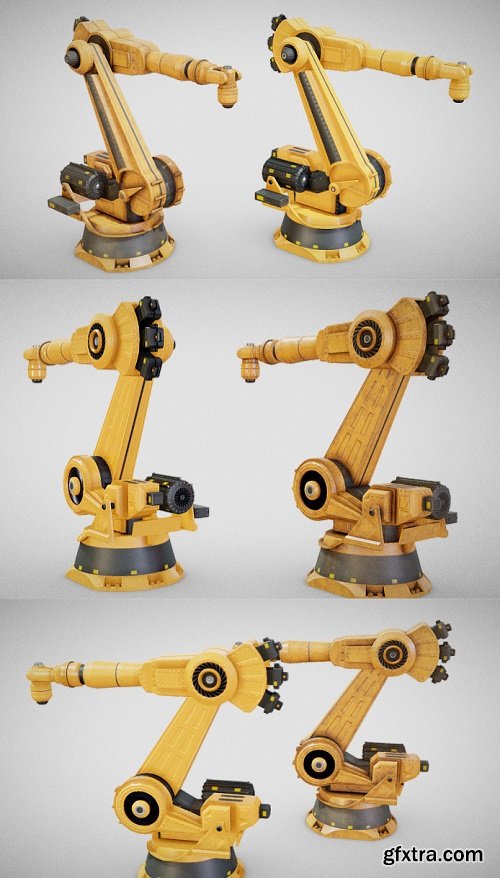 Industrial Robot Arm 01 (Clean and Dirty)