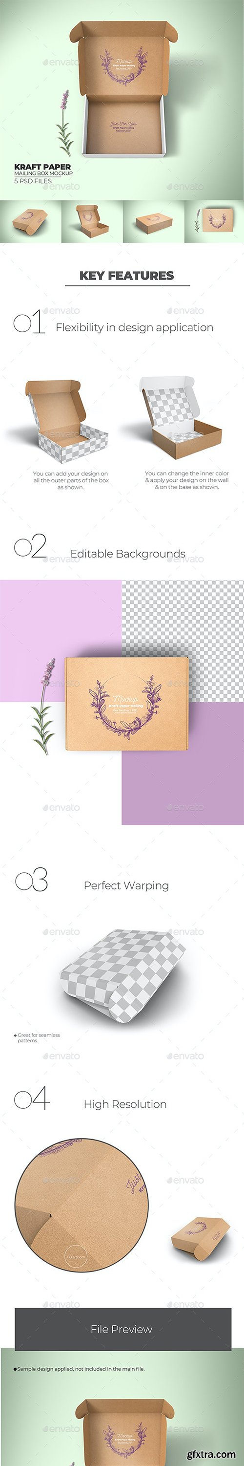 GraphicRiver - Kraft Paper Mailing Box Packaging Mockup 38873679