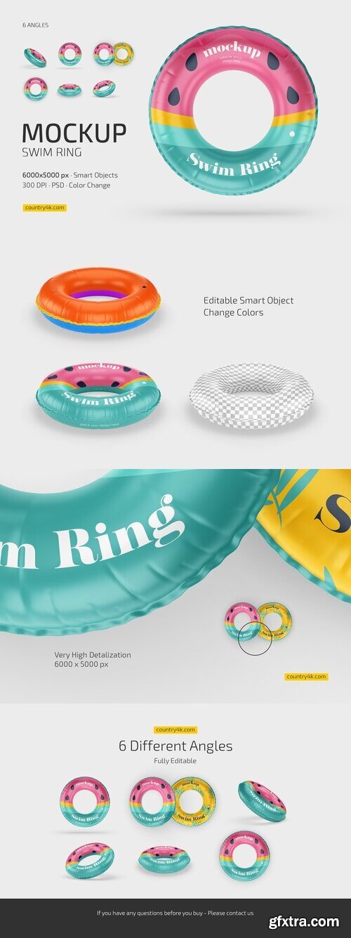 CreativeMarket - Swim Ring Mockup Set 7393421