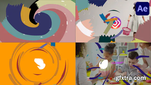 Videohive Colorful Cartoon Brushes Logo Opener Pack for After Effects 38870093
