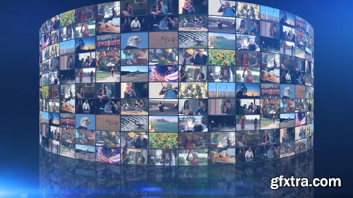 Videohive Cylindrical Video Wall Intro Pack 38880886