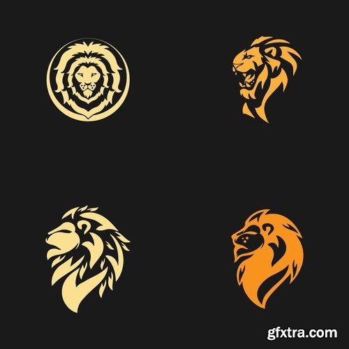 Lion head logos template vectors 17xEPS