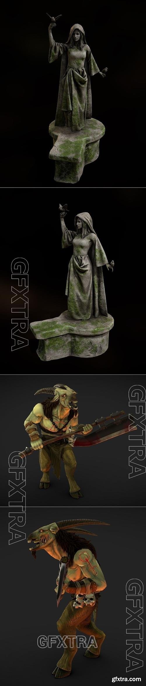 Shrine of Nocturnal and Khazra Goatman Diablo IV fan art 3D