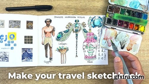 Make your travel sketchbook with watercolor