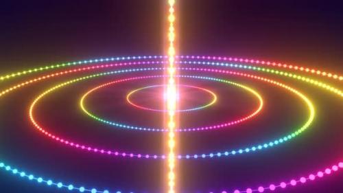 Videohive - Abstract Rotating Rainbow Spectrum Rings Glowing Future Neon Lights - 4K - 38849067