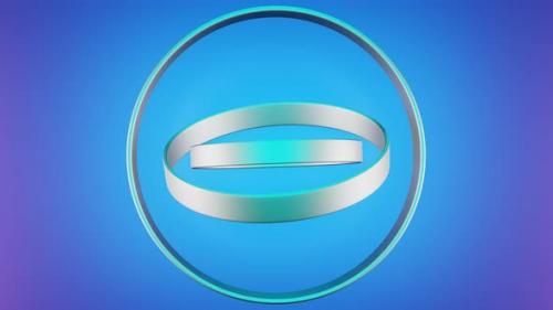 Videohive - Loop Moving Circles in Sphere on Blue Background - 38857278