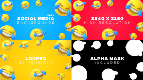 Videohive - Laughing Emojis Frame Backdrops Pack - 38857630