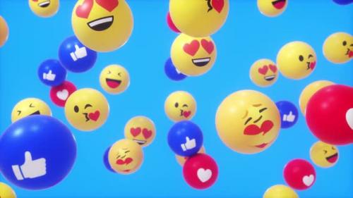 Videohive - Face Book Flying Emoji Reactions Loop - 38857633