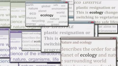 Videohive - Pop up windows with Ecology and environment seamless looped - 38791430