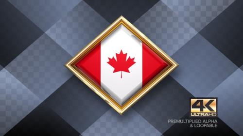 Videohive - Canada Flag Rotating Badge 4K Looping with Transparent Background - 38830321
