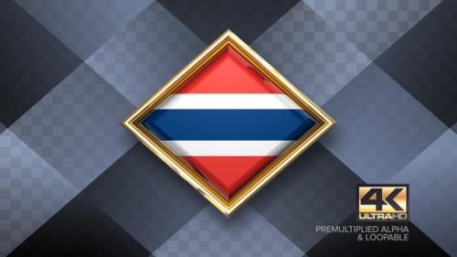 Videohive - Thailand Flag Rotating Badge 4K Looping with Transparent Background - 38830328