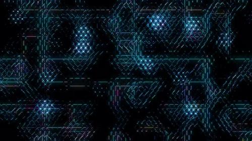 Videohive - 3D Abstract shining bright lines set wave, colorful, black background - 38848657