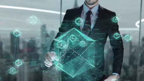 Videohive - Businessman with Training Hologram Concept - 24973648