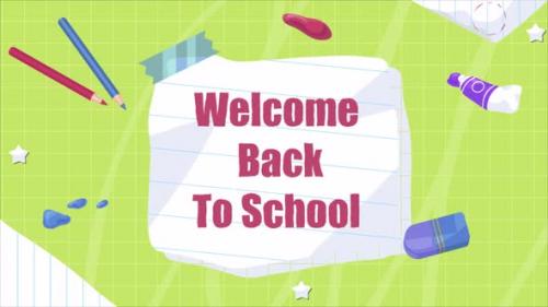 Videohive - Welcome Back To School In Doodle Style 4K - 38873892