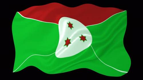 Videohive - Burundi Flag Waving Animated Black Background - 38898420