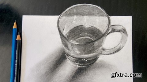 Draw A Realistic 3D Glass Mug With A Professional Painter