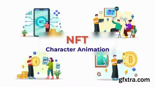 Videohive Bitcoin NFT Animation Character Scene 38960301