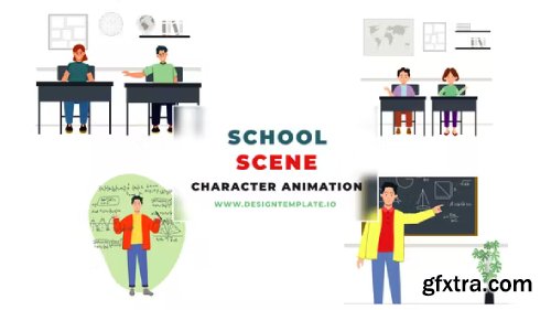 Videohive School Scene Character Animation 38960140