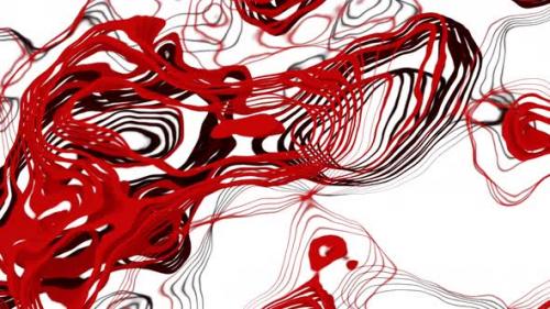 Videohive - Abstract Transformed Red Rings on a White Background Seamless Loop - 38951005