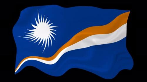 Videohive - Marshall Islands Flag Wave Motion Black Background - 38961640