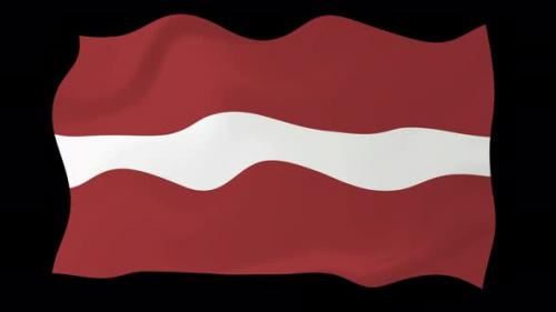 Videohive - Latvia Flag Wave Motion Black Background - 38961673